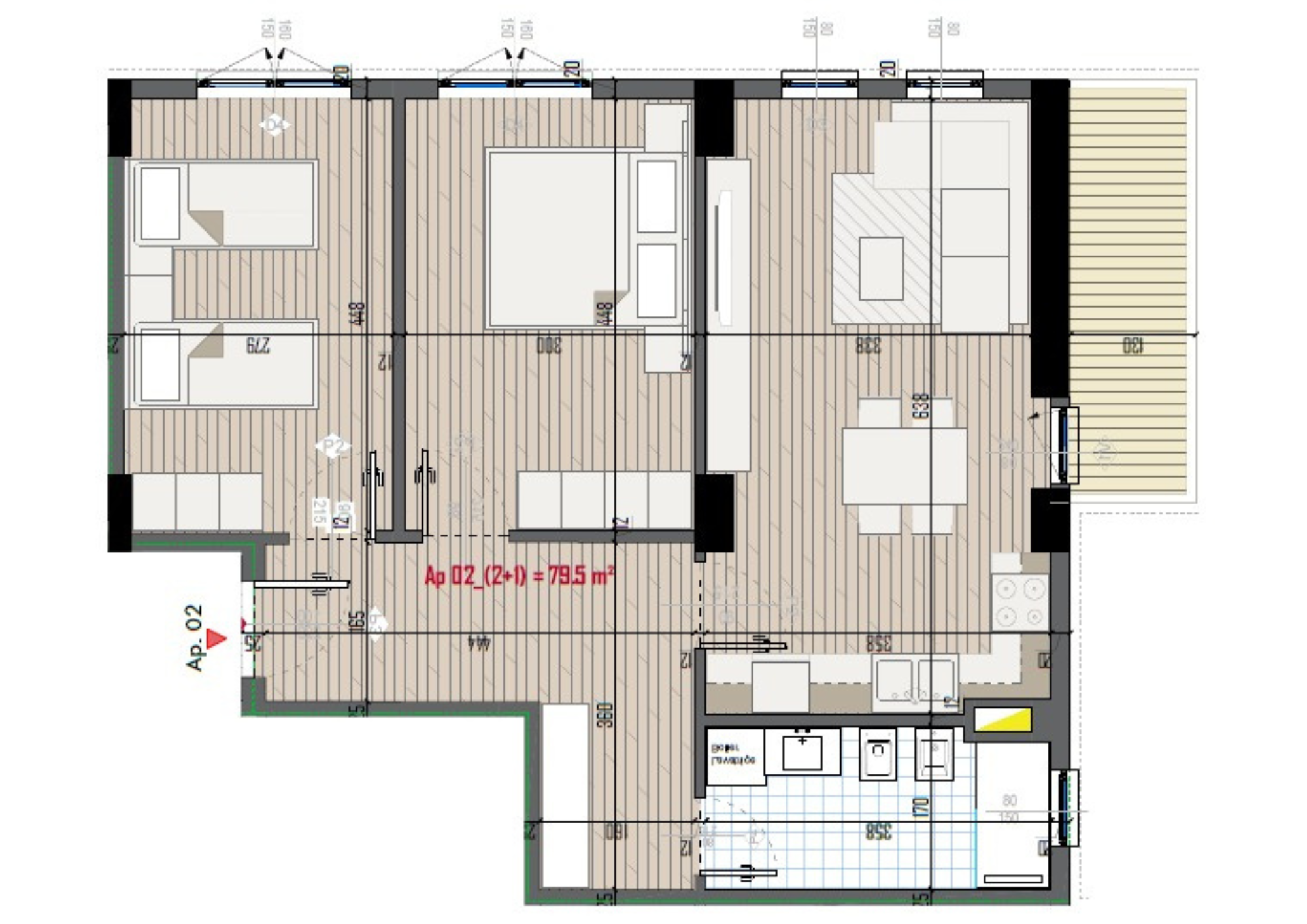 Apartament 2 + 1 Nr. 02